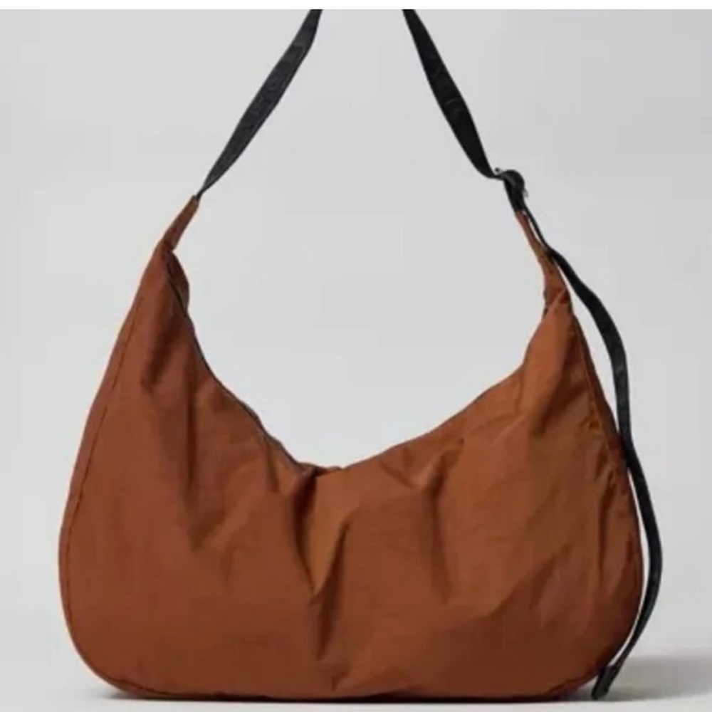 Baggu large nylon crescent crossbody bag 10.5" x 19.5" in brown